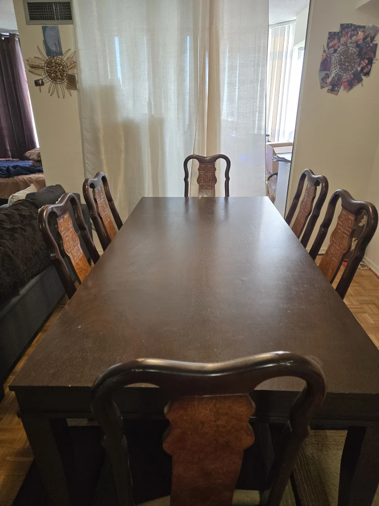 Dining Table with 6 Chairs - Wood
