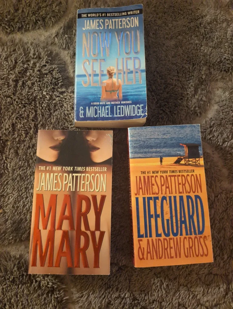 James Patterson Book Lot - Mary Mary, Now You See Her, Lifeguard