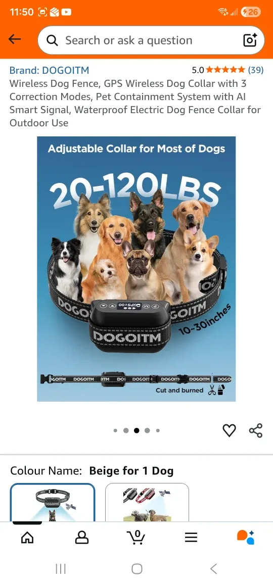 DOGOITM Wireless Dog Fence Collar - Beige, New in Box! image indicator(7)