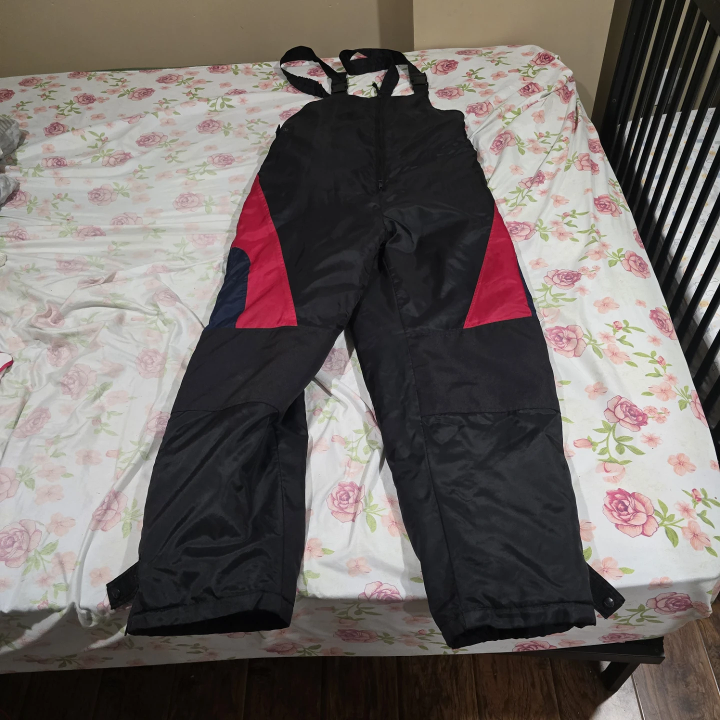 Black Snow Pants with Suspenders