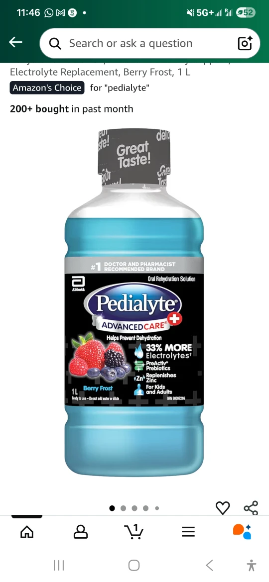 Pedialyte AdvancedCare Berry Frost 1L