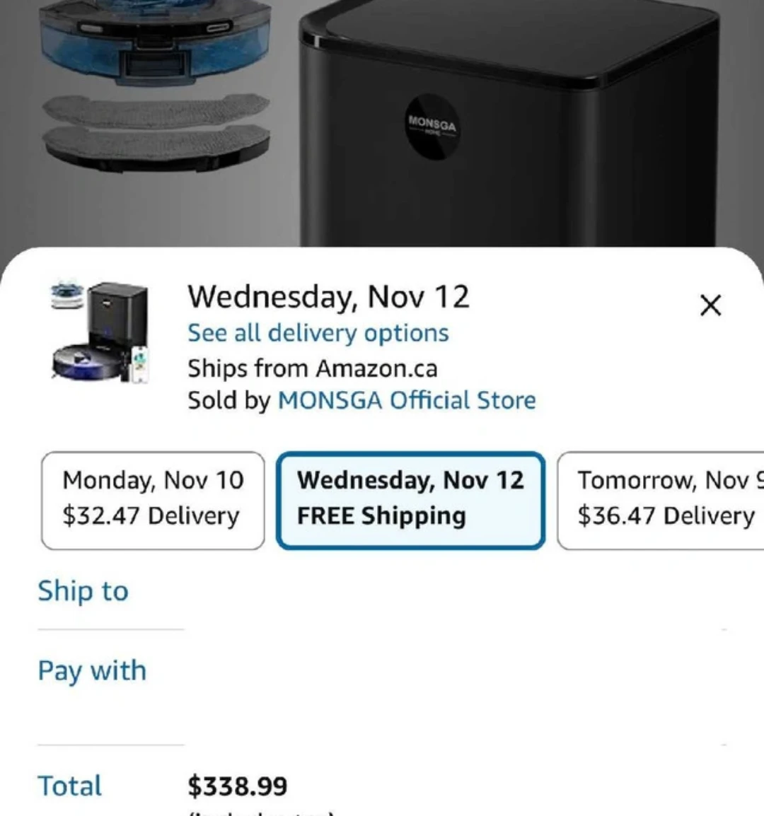 MONSGA MS1 MAX Smart Robot Vacuum(missed part)