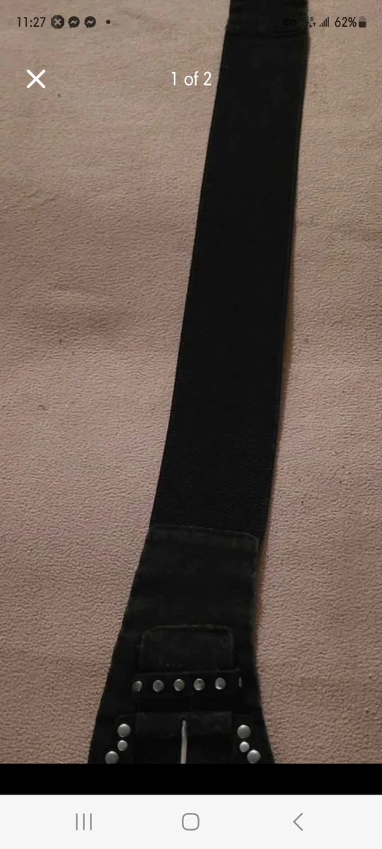 Black Elastic Waist Belt with Silver Studs🥕🎃 - photo 2