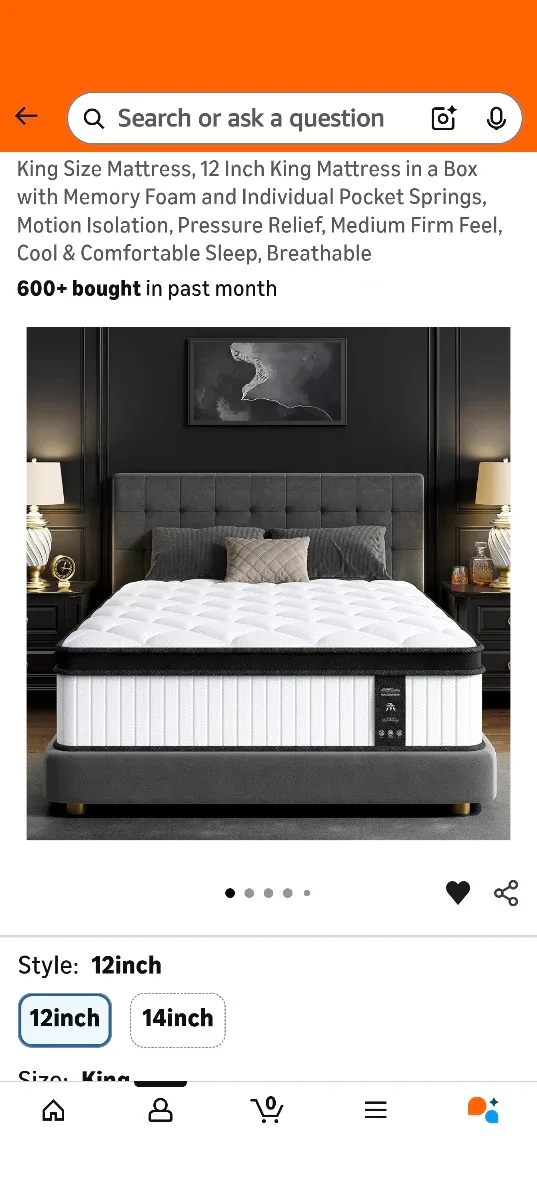 King Size 12-Inch Mattress in a Box thumbnail