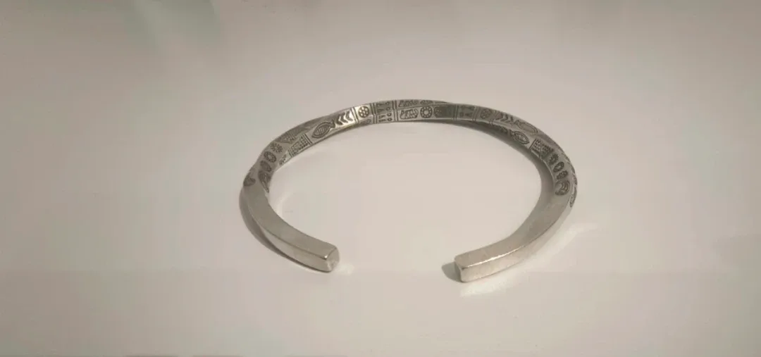 925 Sterling Silver Geometry Totem Design Bracelet (Unisex) image indicator(2)