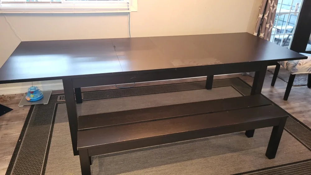 Dining Table with Bench, extendable image indicator(5)