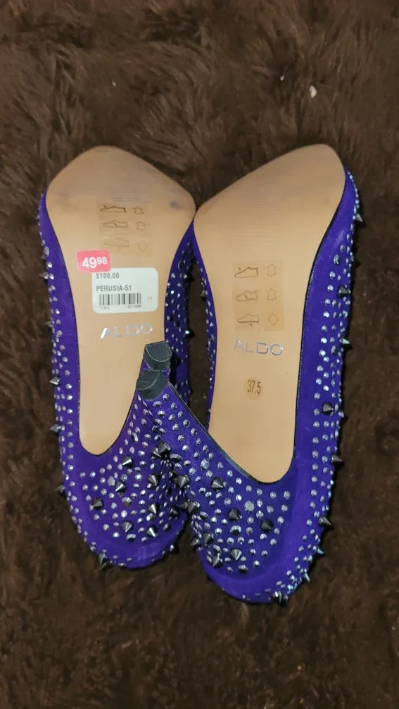Aldo Perusia-S1 Purple Studded Heels - Size 7 image indicator(5)