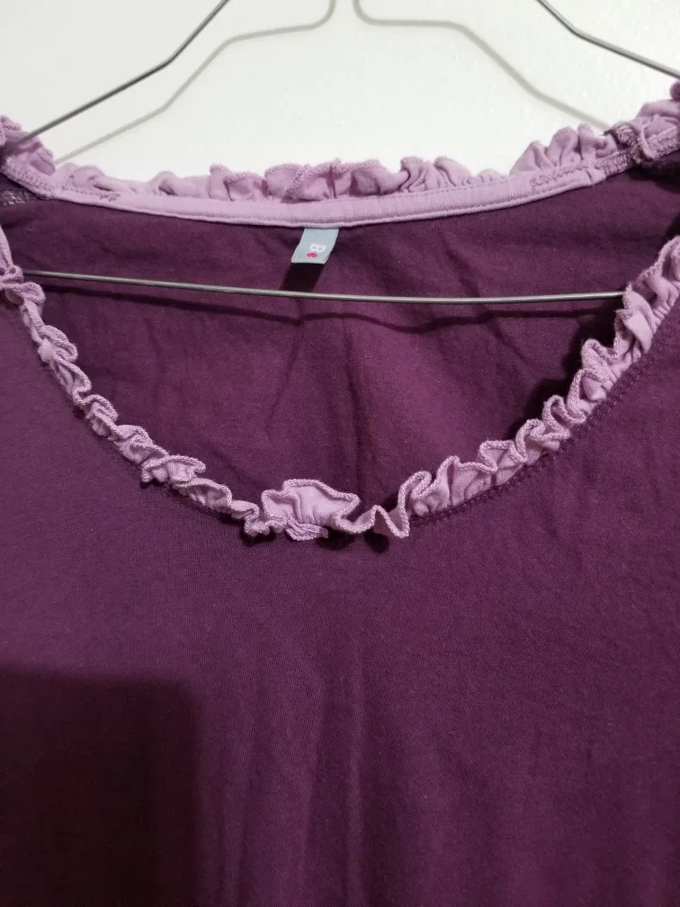 Purple Ruffled Trim Tunic Top image indicator(3)