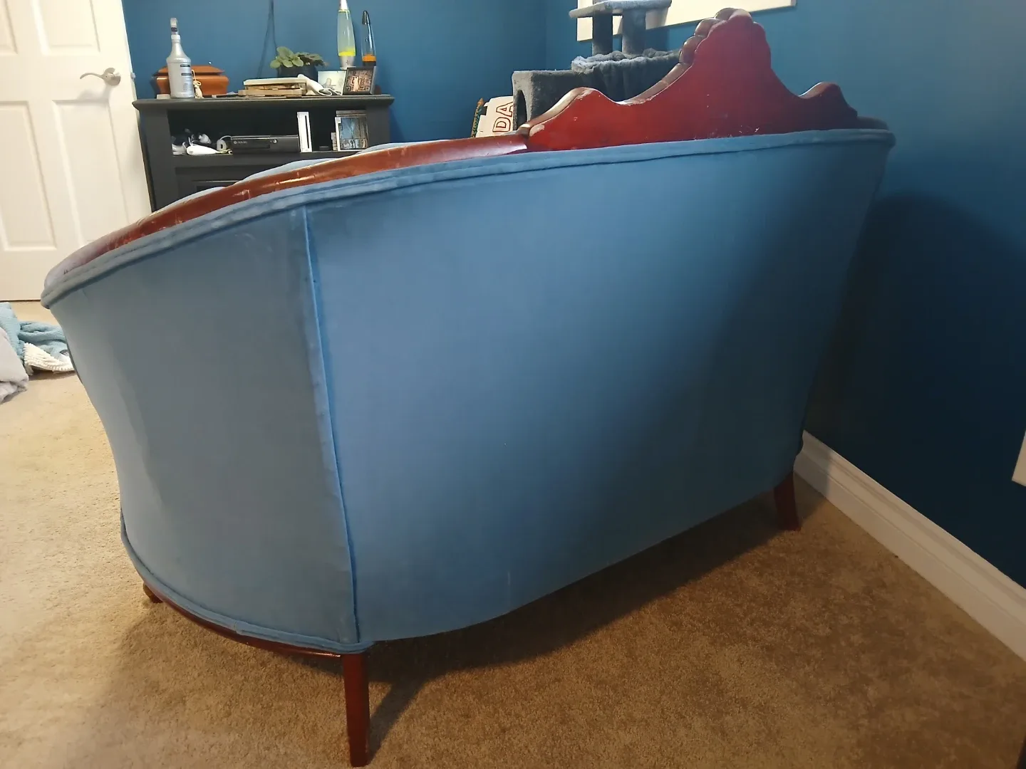 Vintage Style Blue Loveseat image indicator(3)