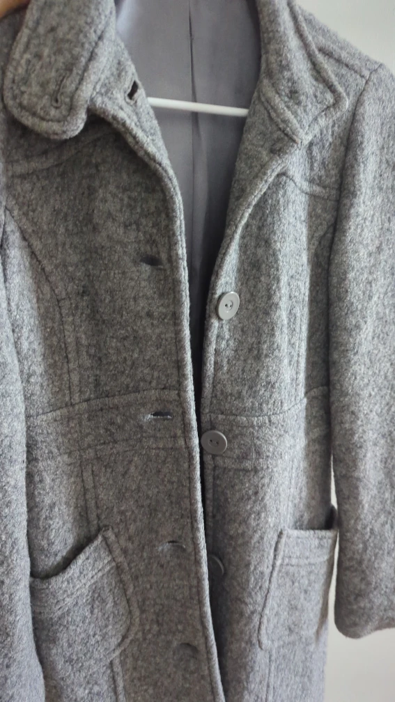 Grey Wool Blend Coat