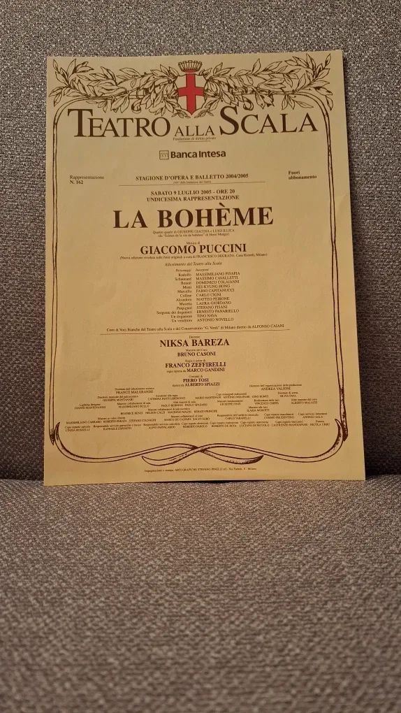 La Bohème Opera Program Sheet 2005 & LV Advert on Reverse image indicator(2)