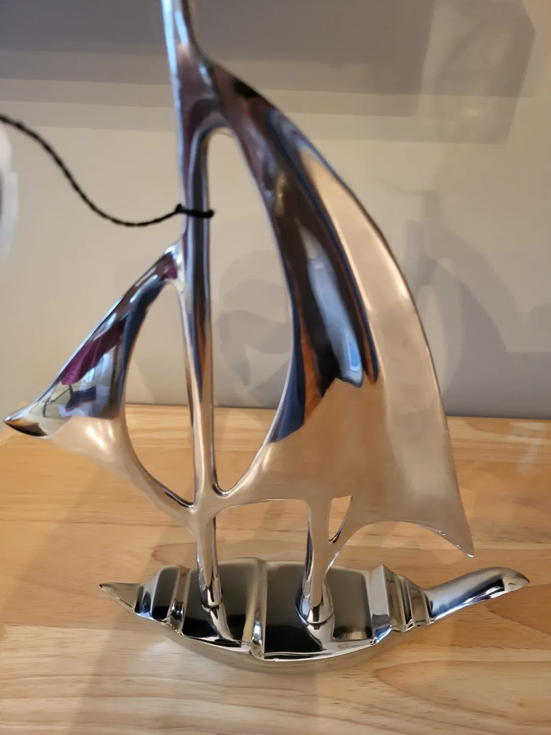 Designer Accent Silver Sailboat Sculpture image indicator(2)