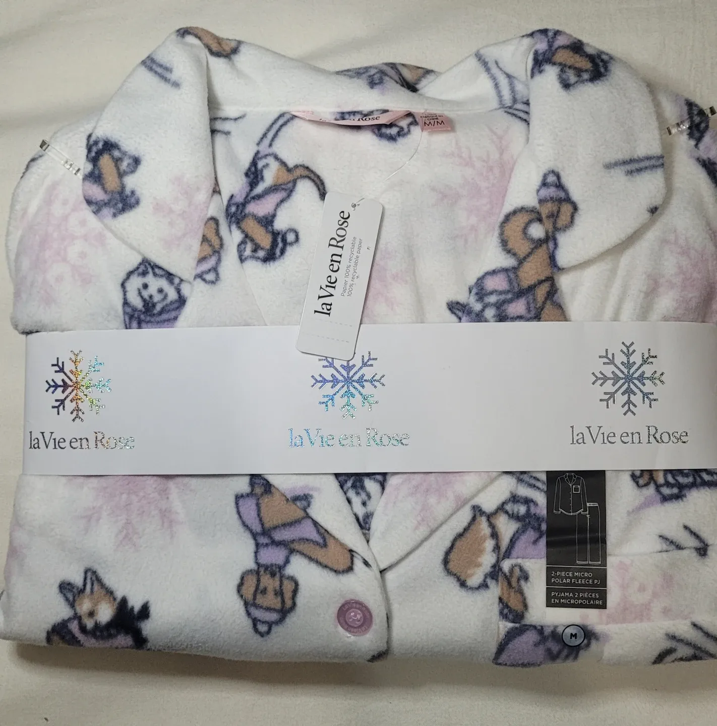NEW La Vie en Rose Micro Polar Fleece PJ Set - M