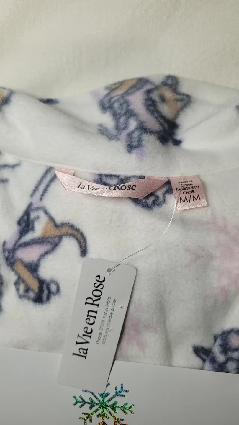 NEW La Vie en Rose Micro Polar Fleece PJ Set - M image indicator(3)