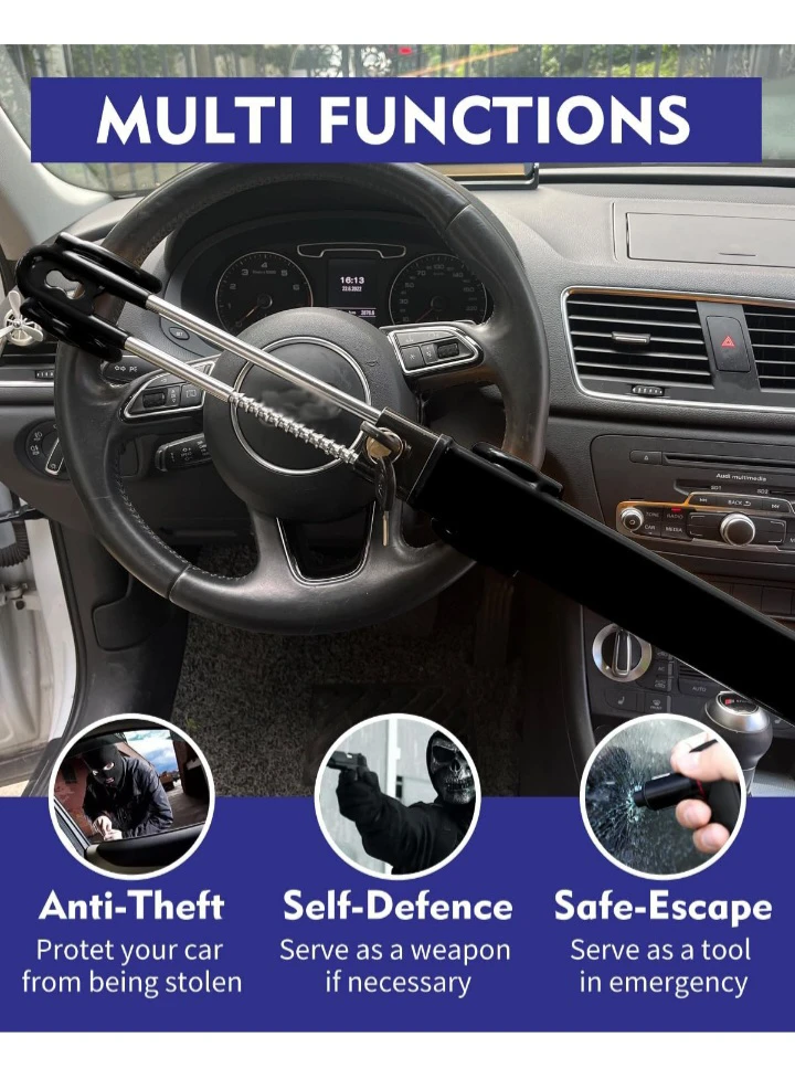 Adjustable Password Steering Wheel Lock - Universal Fit - photo 3
