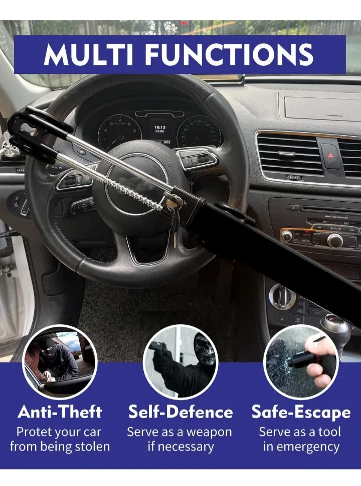 Adjustable Password Steering Wheel Lock - Universal Fit image indicator(3)