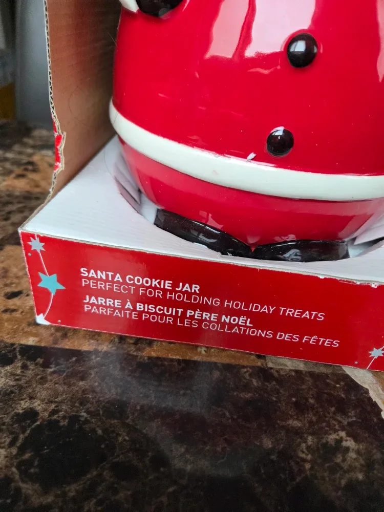 Brand New Big Christmas Santa Ceramic Container with Lid image indicator(3)