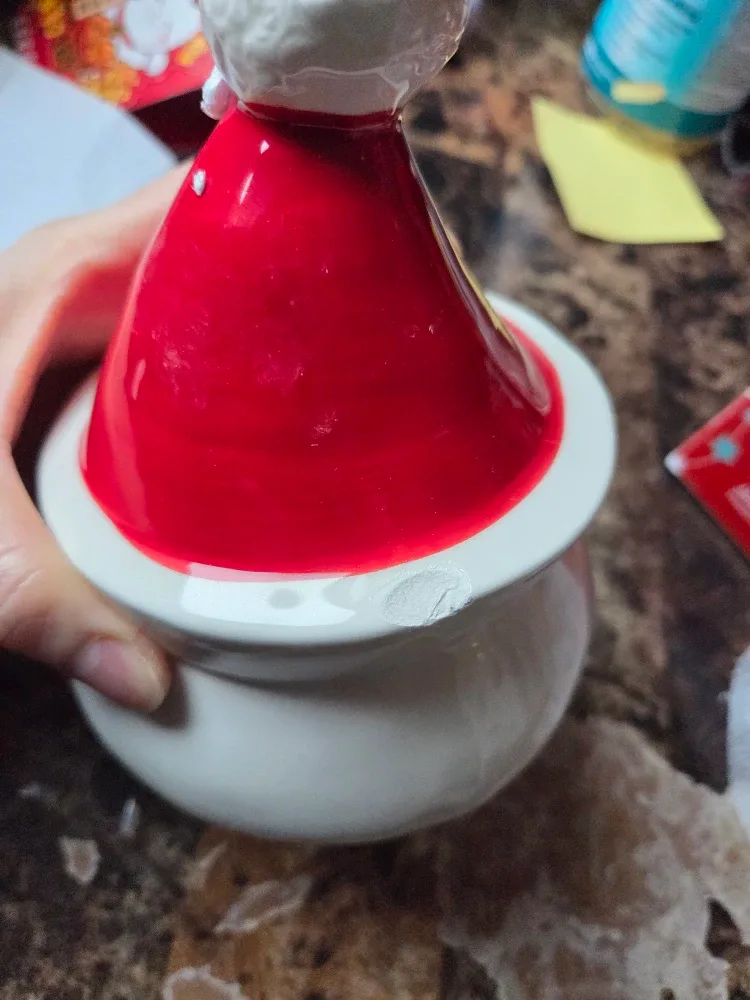 Brand New Big Christmas Santa Ceramic Container with Lid image indicator(4)