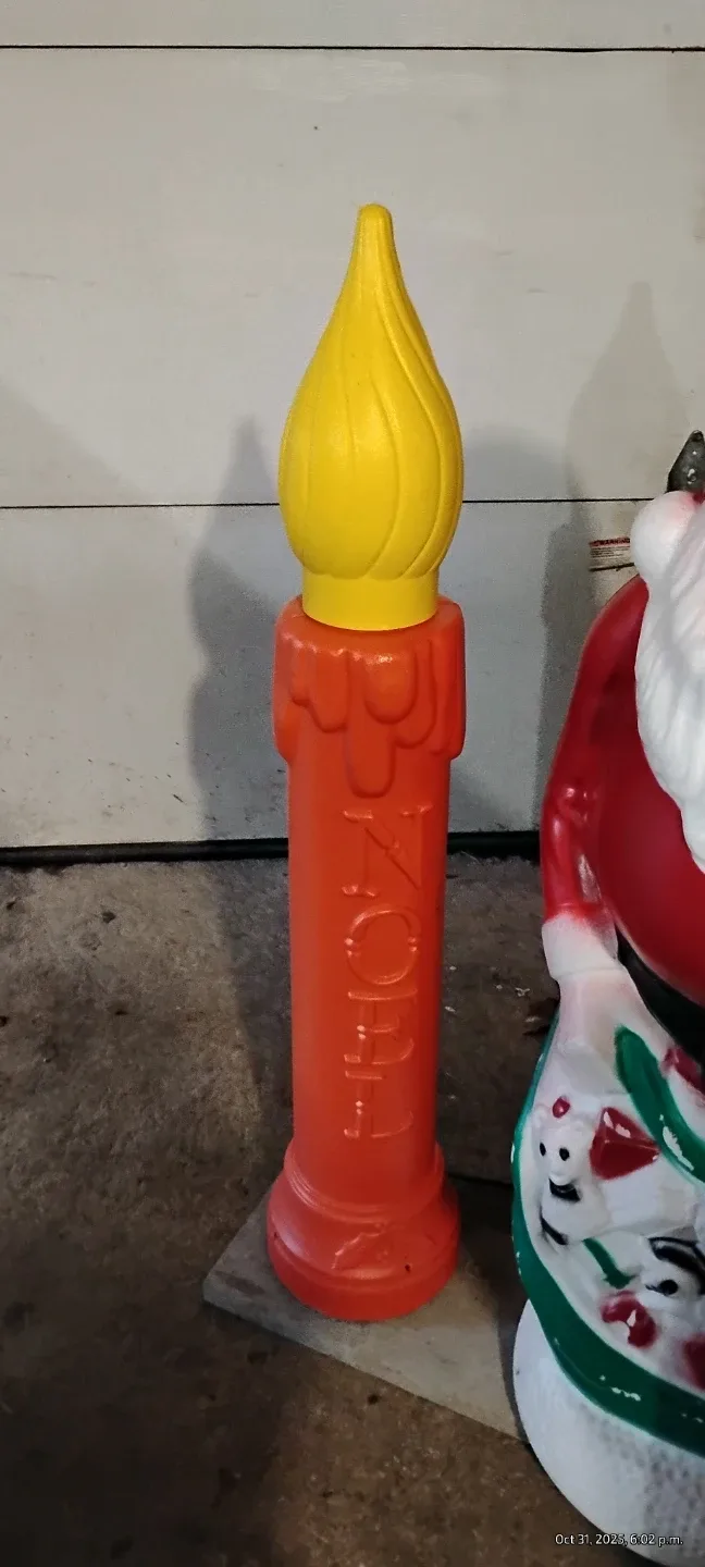 Vintage Blow Mold Santa & Candle