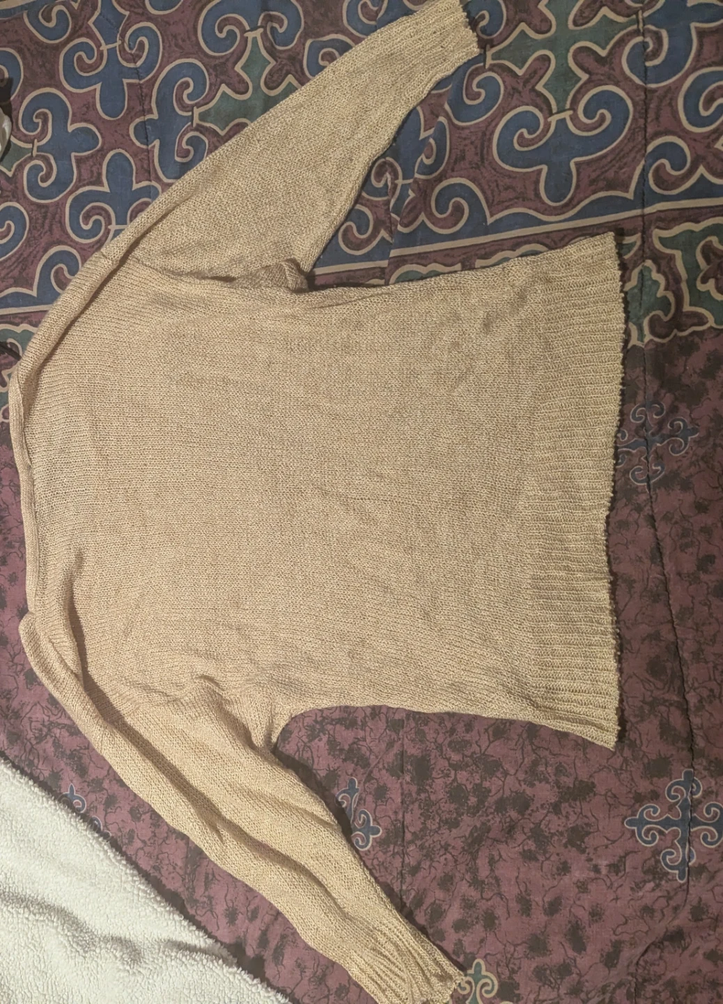 Sparkle & Fade Beige Knit Sweater - Size S - photo 3