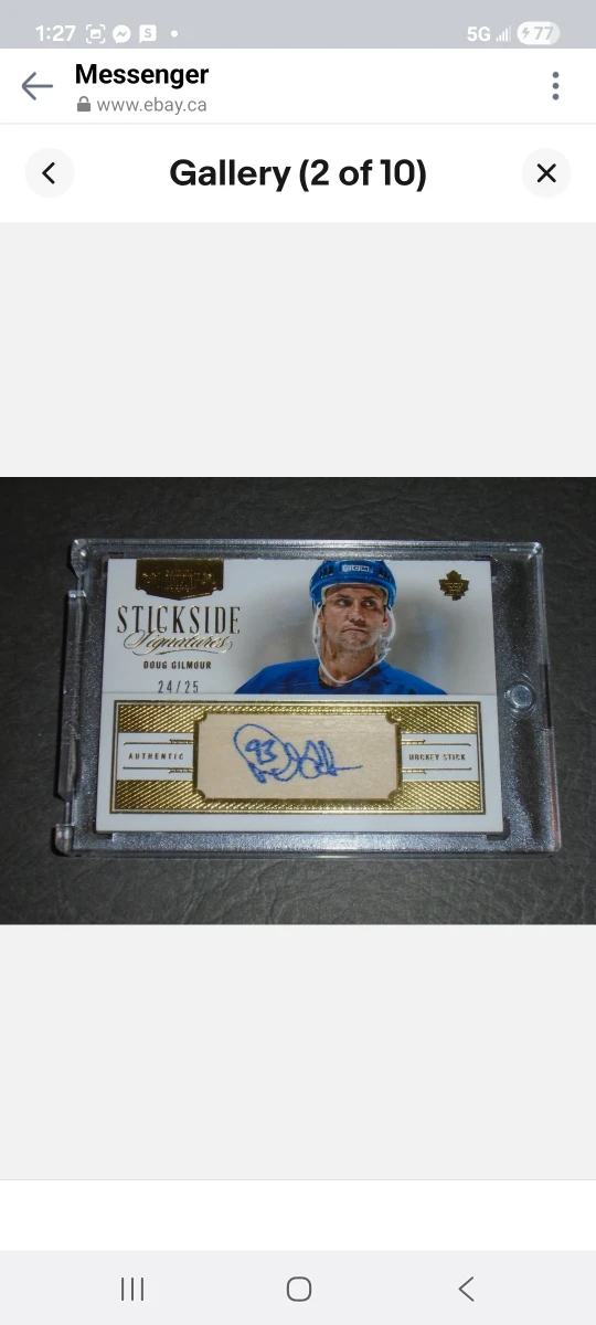 Doug Gilmour Stickside Signature Hockey Card, Maple Leafs - photo 2
