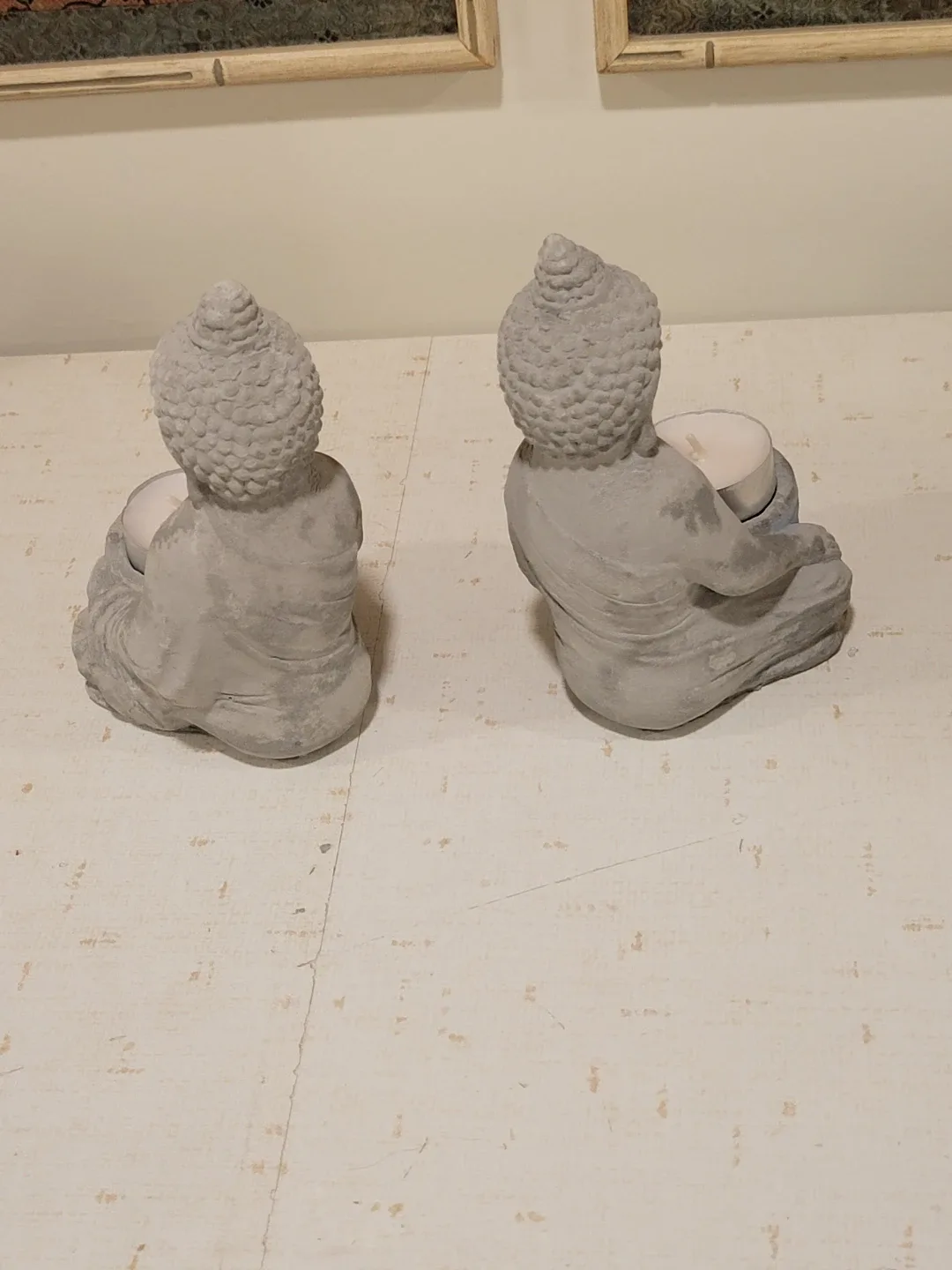 Two Cement Buddha Statue Candle Holders image indicator(8)