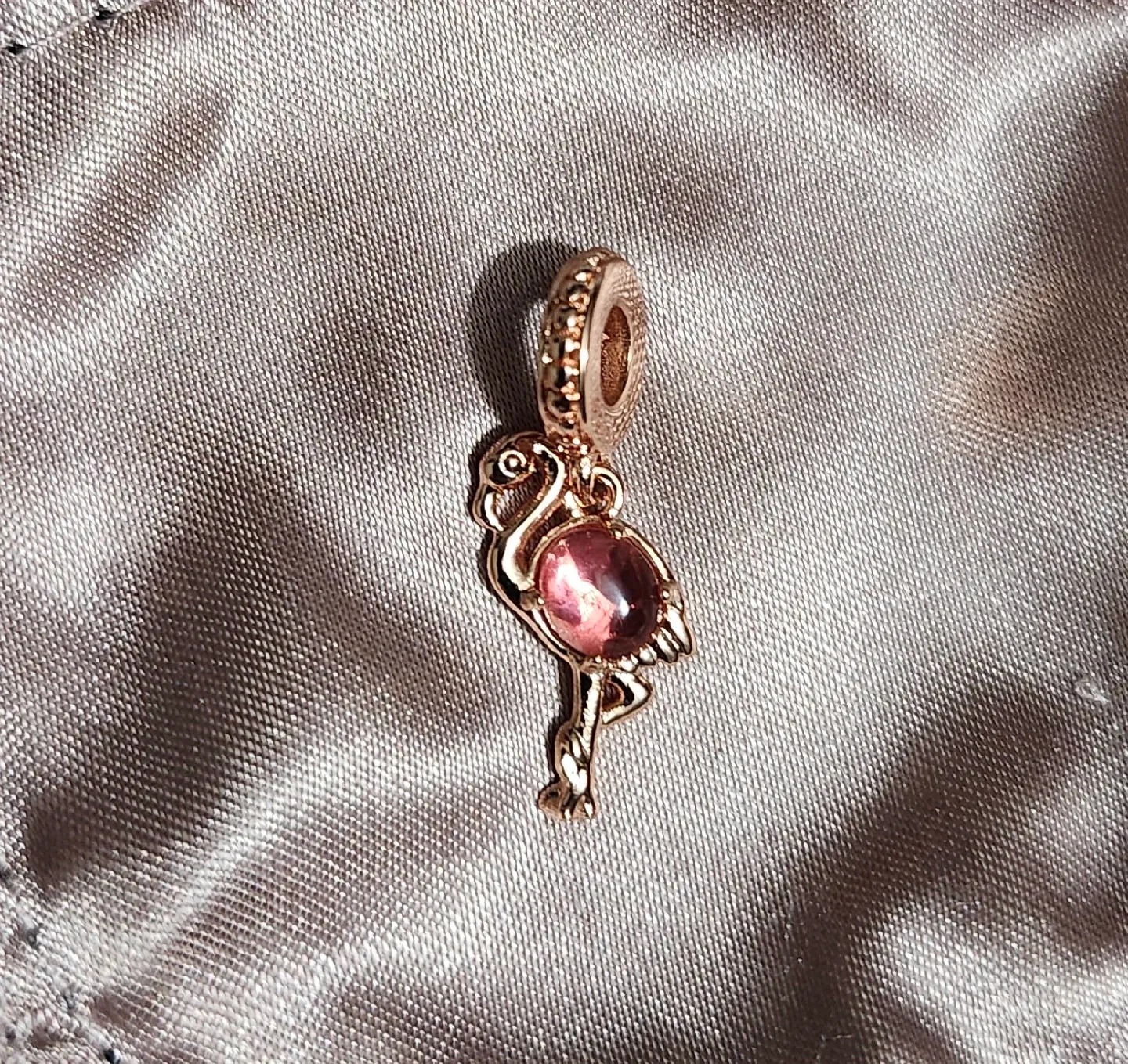 Rose Flamingo Dangle Charm thumbnail