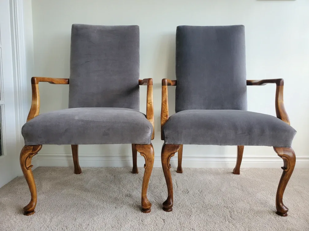 Vintage Velvet Armchairs - Set of 2 image indicator(5)