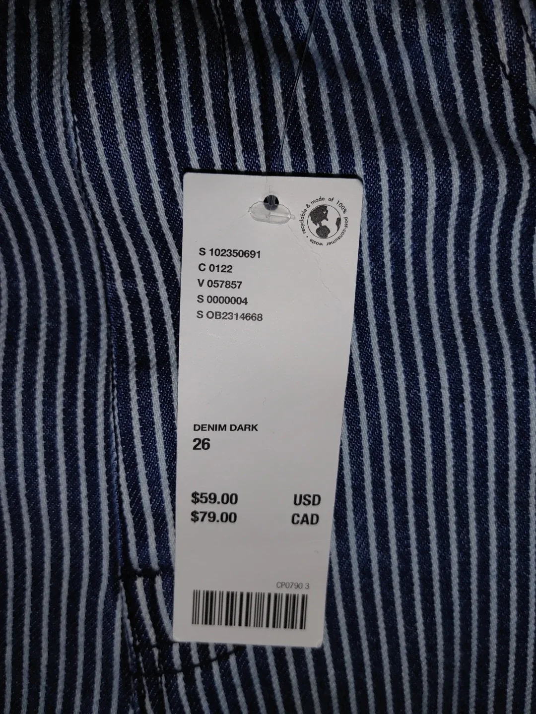 BDG Striped Denim Dark Pants - Size 26 image indicator(2)