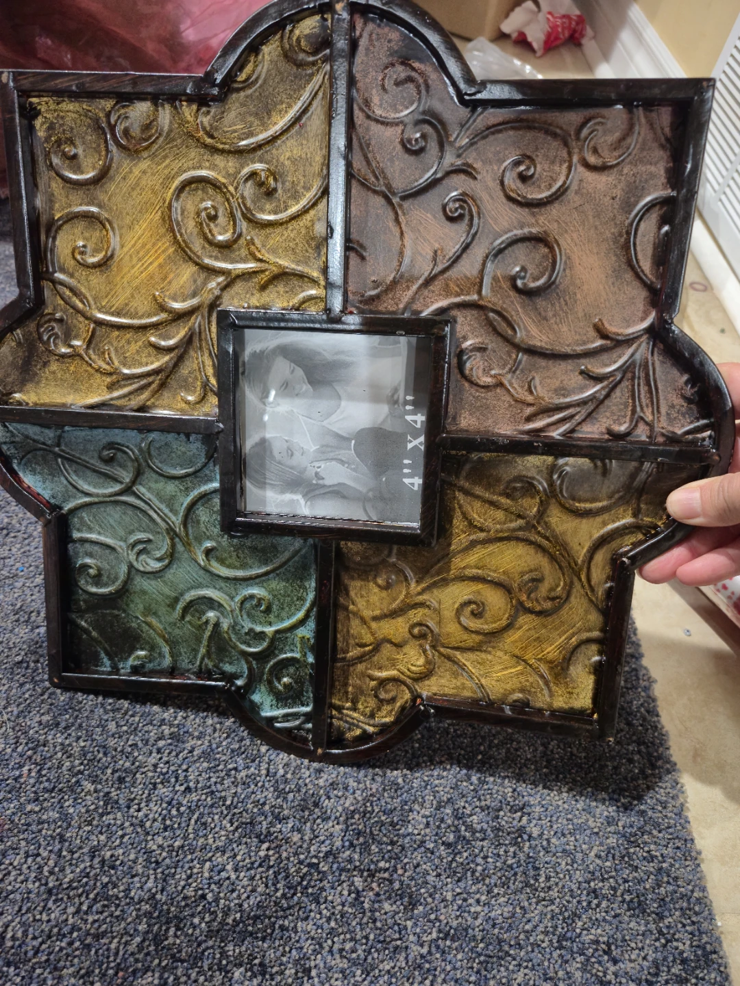 Decorative Metal Photo Frame - Holds 4"x4" Photo - photo 4
