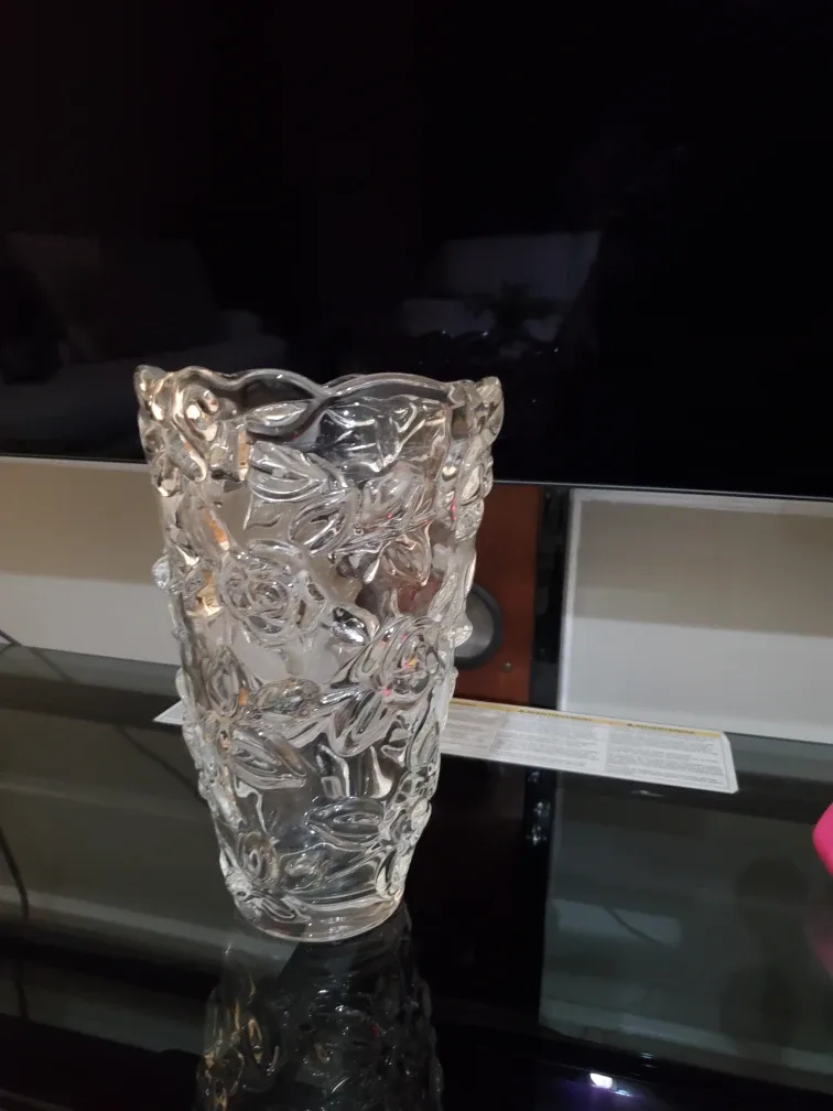 Clear Glass Rose Vase