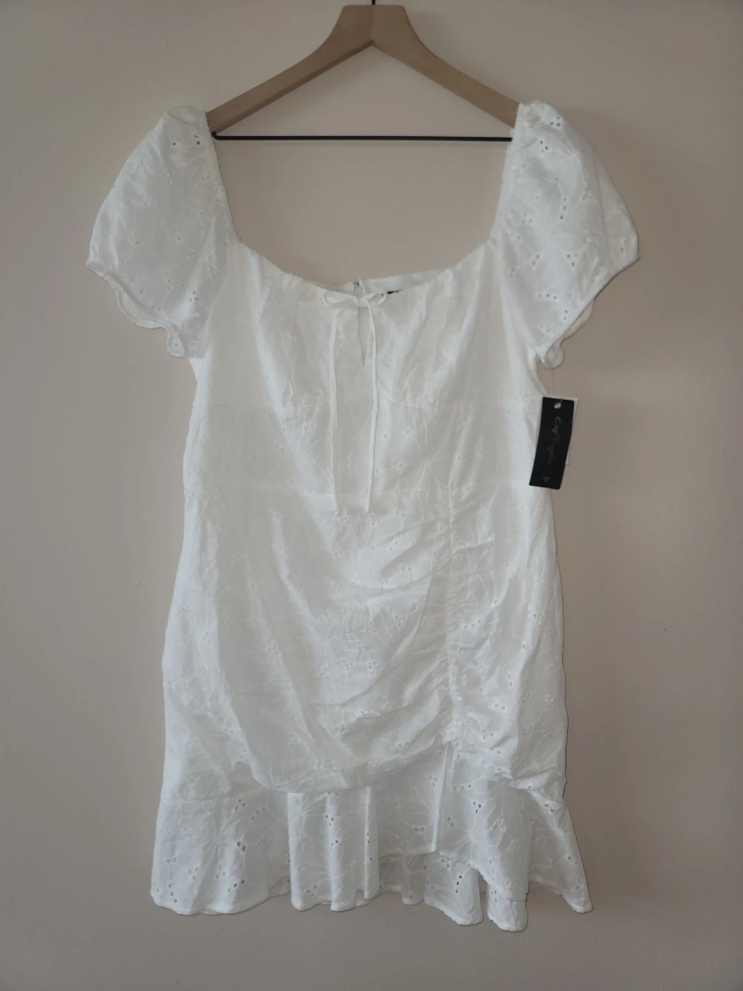 City Triangles White Eyelet Mini Dress NWT SZ 19 Cotton - photo 4