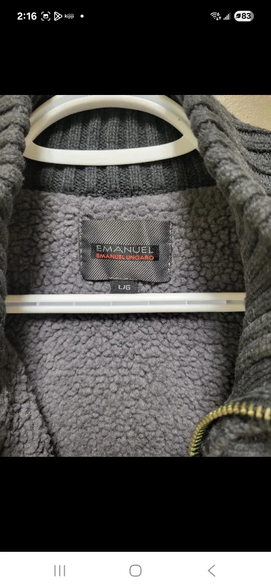 ​Emanuel Ungaro Men's L, Full-Zip Cable Knit Cardigan Sweater image indicator(4)