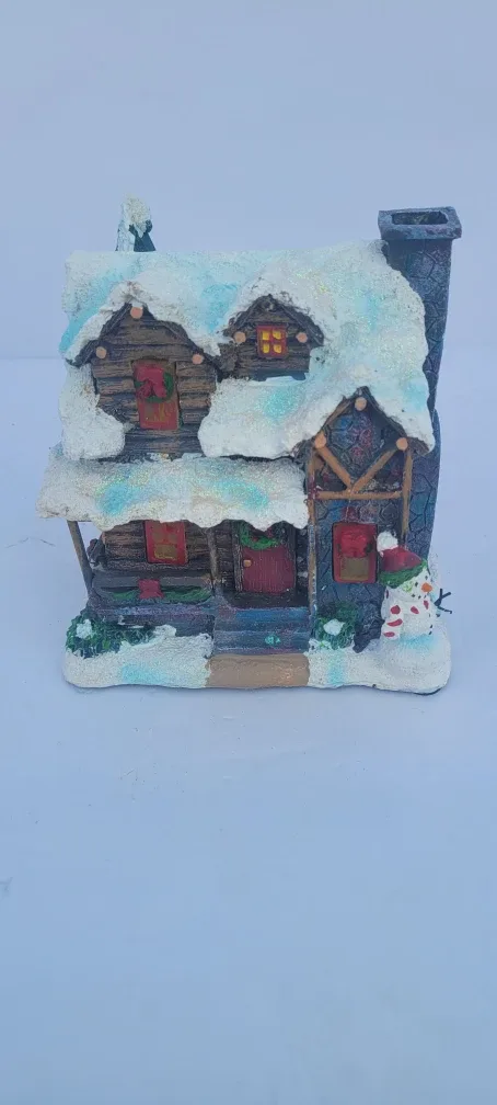 Christmas Log Cabin Figurine