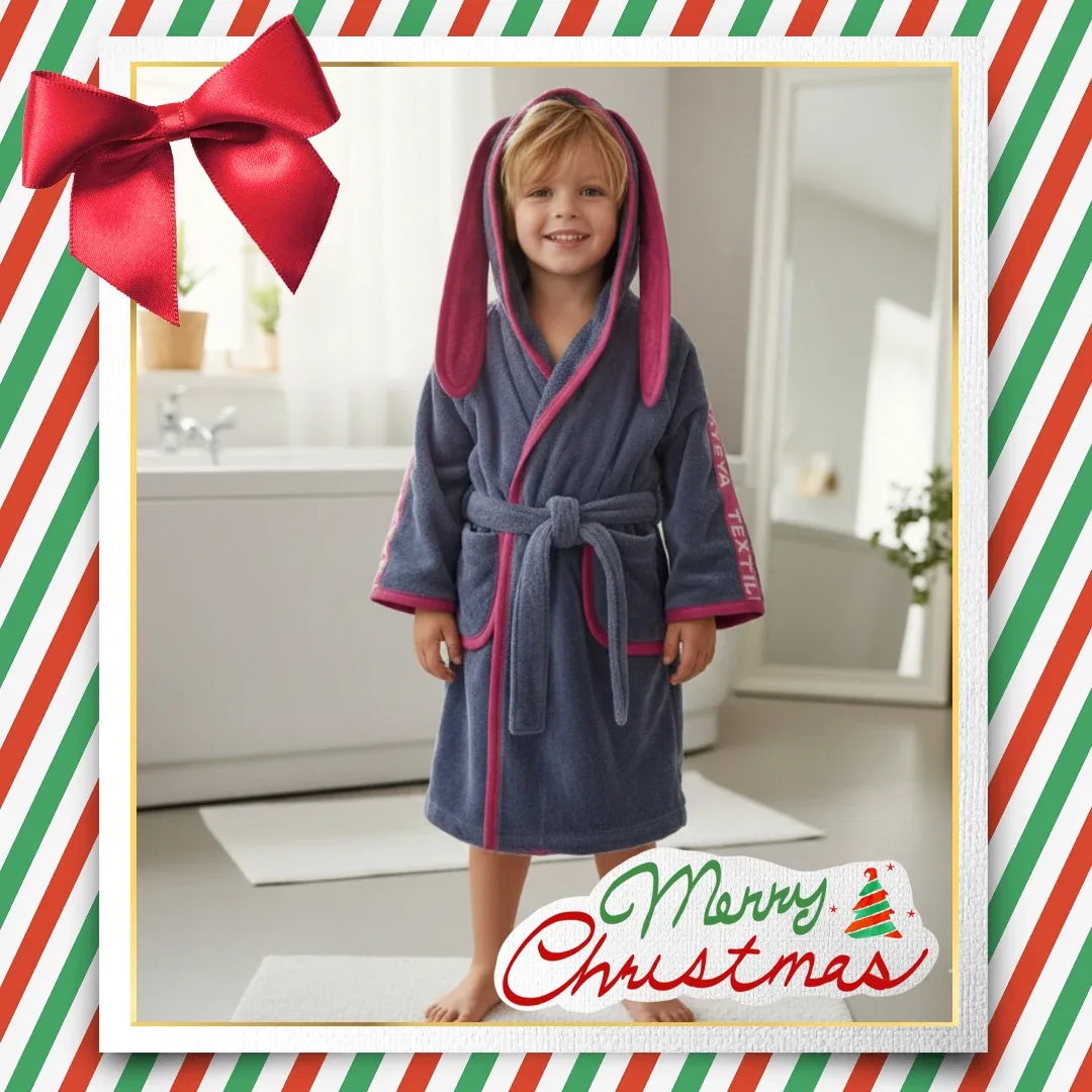 🎄Xmas Sale🎄 Bunny Hooded Bathrobe- 3-4years