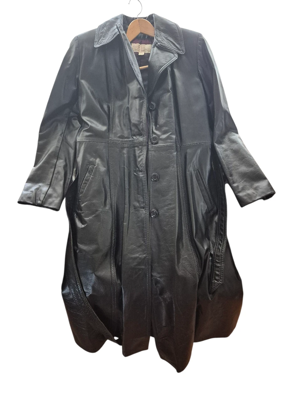 Leather Attic Black Leather Coat Size 17/18