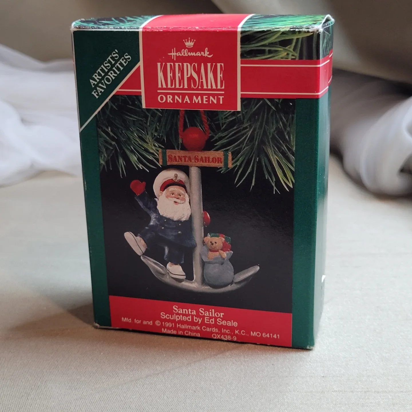 1991 Hallmark Santa Sailer Anchor Holiday Christmas Ornament image indicator(7)
