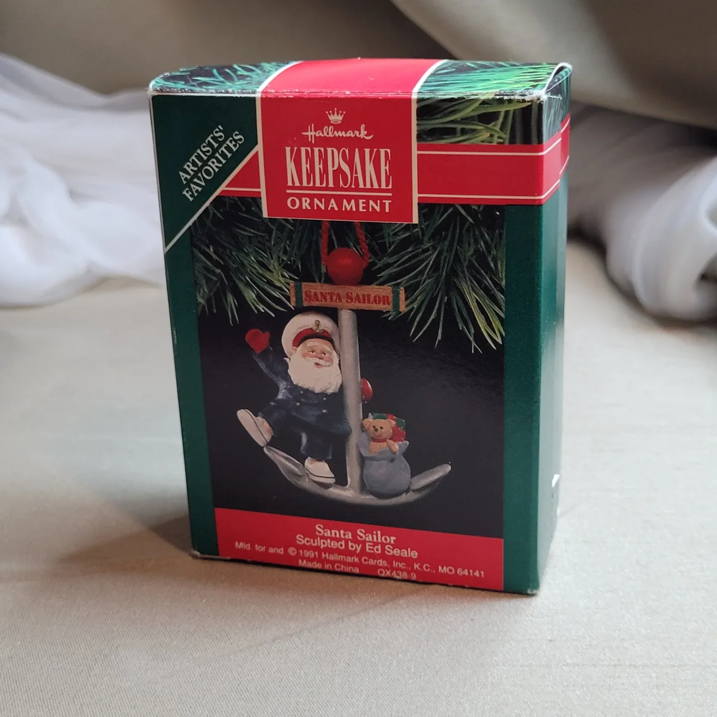 1991 Hallmark Santa Sailer Anchor Holiday Christmas Ornament image indicator(8)