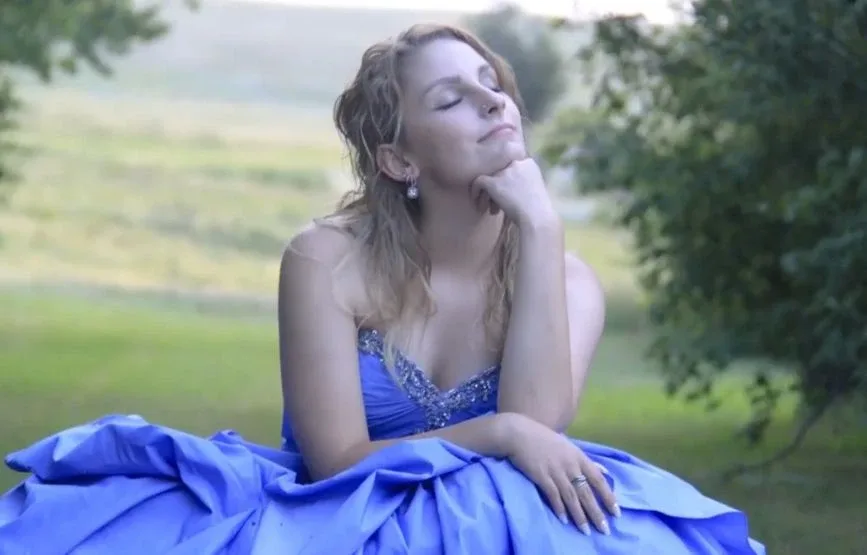 Blue Strapless Dress