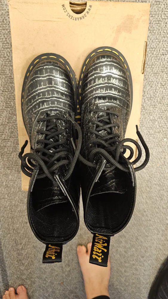 Dr. Martens 1460 W Gunmetal Wild Croc Emboss Boots - US 6 image indicator(3)