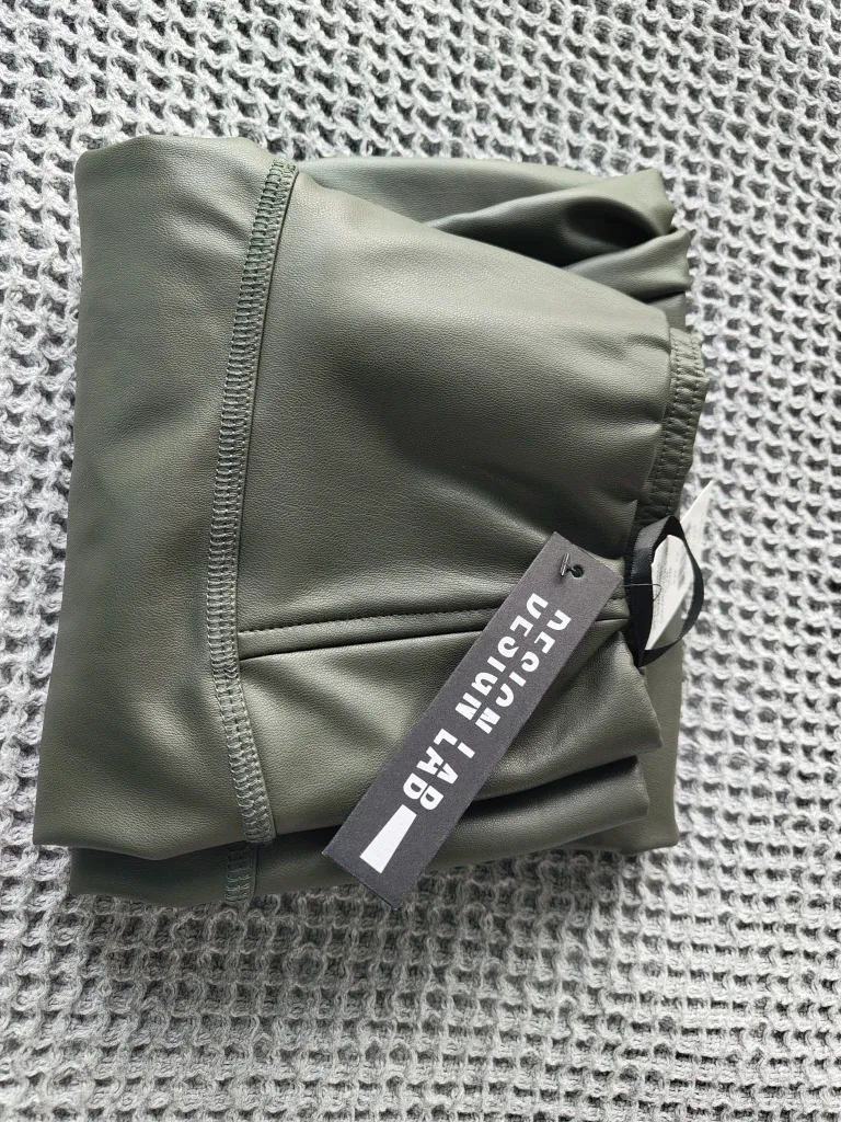 Design Lab Olive Green Faux Leather Leggings image indicator(2)