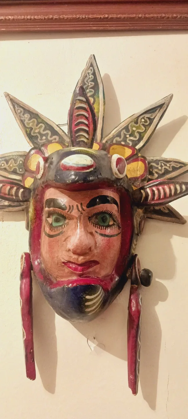 Unique Hand Carved Wooden Mask thumbnail