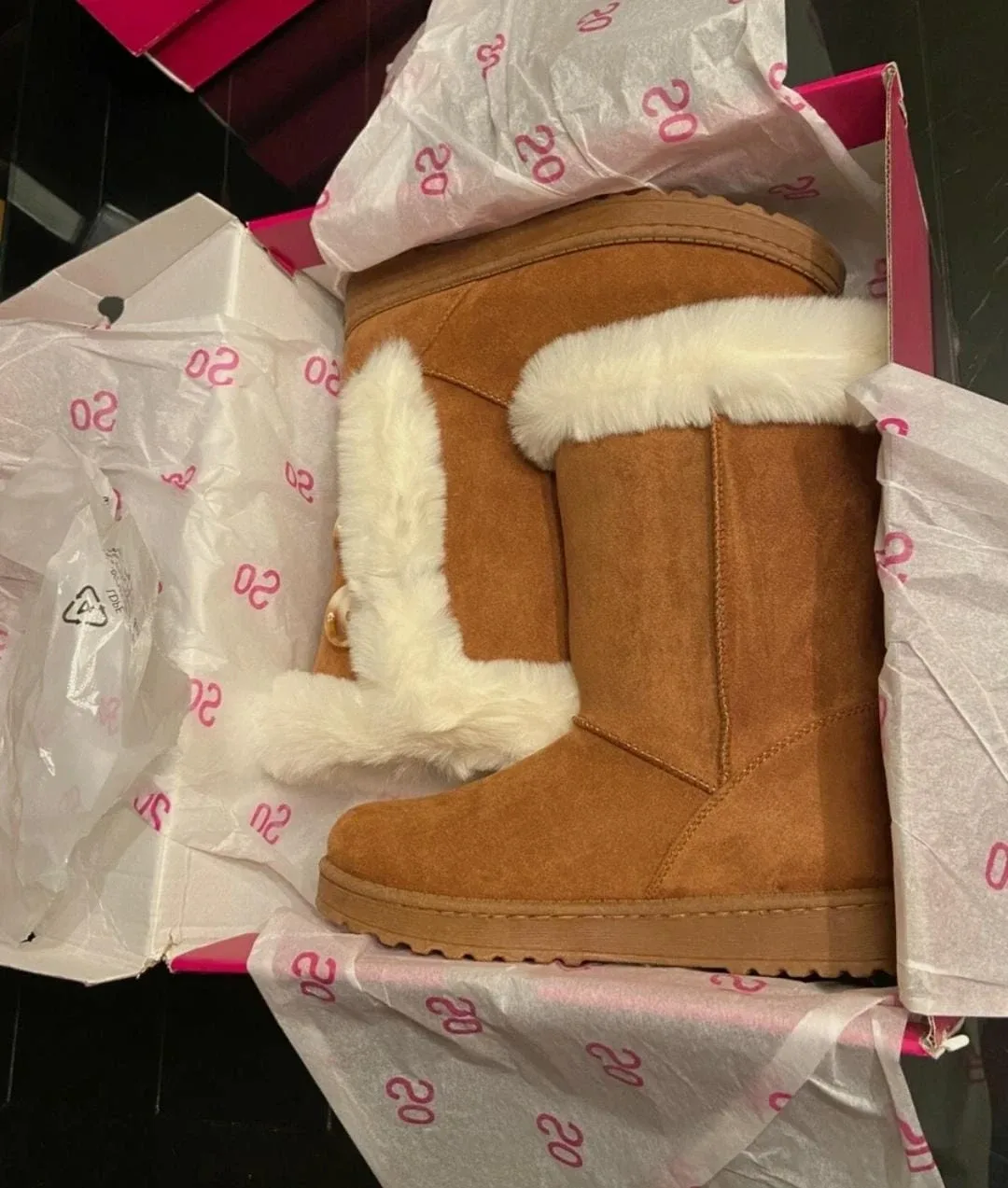 Chestnut Faux Fur Winter Booties image indicator(2)