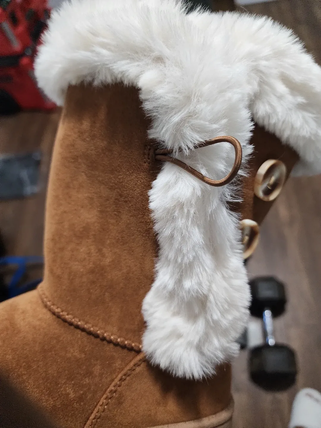 Chestnut Faux Fur Winter Booties image indicator(4)