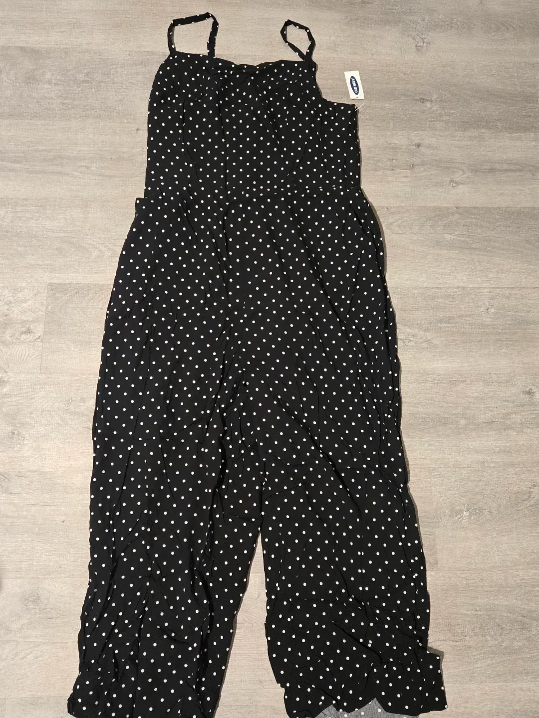 NEW! Old Navy Black & White Polka Dot Jumpsuit - Size L image indicator(2)