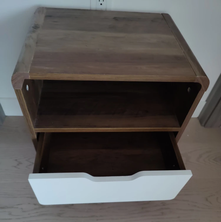 Wood Nightstand with White Drawer-Structube - photo 2