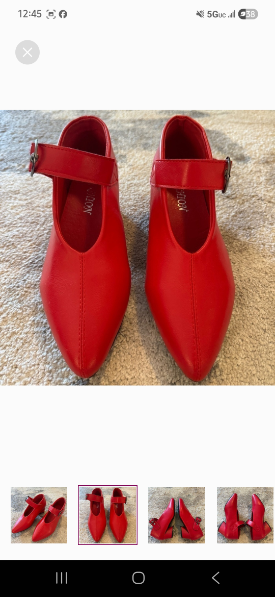 red hearts heels 👠  women size 7 shoes vintage