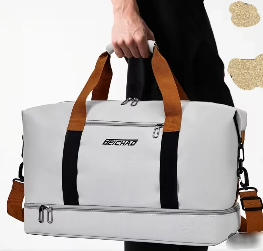 NEW Large Capacity Unisex Duffle Bag, Grey image indicator(2)