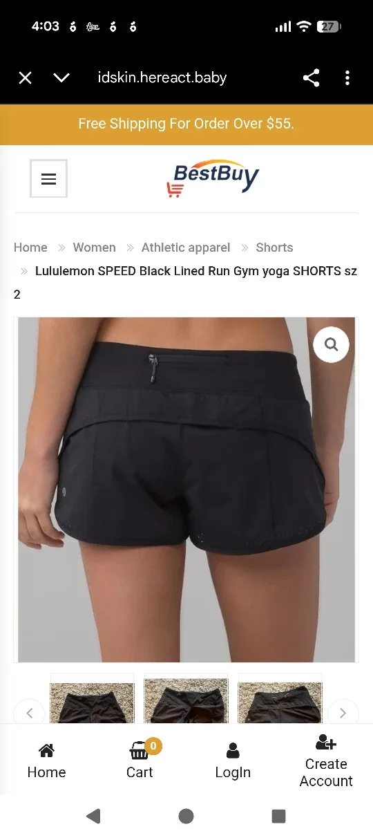 Lululemon SPEED Black Lined Run Gym yoga SHORTS sz 4 image indicator(4)