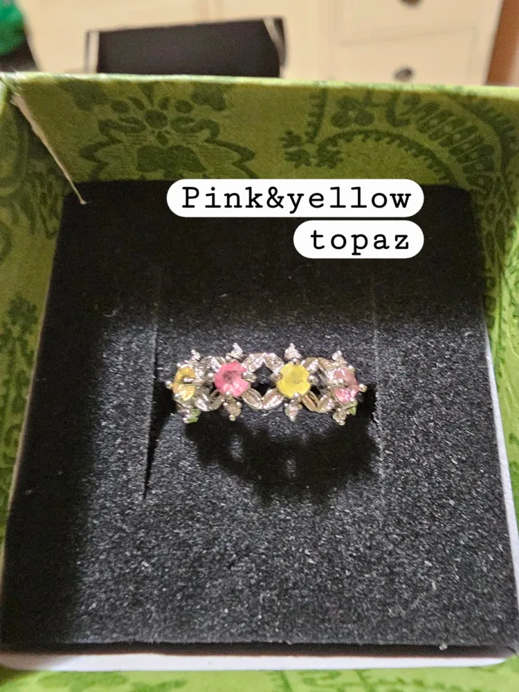 Real gems & crytal rings , copper settings image indicator(10)